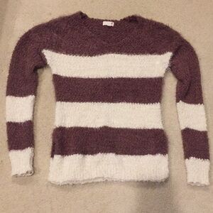 So sweater super soft knit size XS white purple